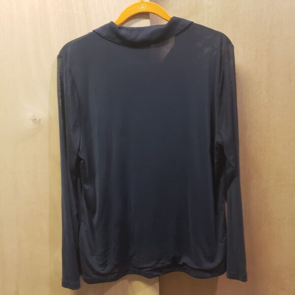 CALVIN KLEIN WOMEN'S BLACK SHEER BUTTON SHIRT SZ L
LONG SHEER SLEEVES - Picture 6 of 6